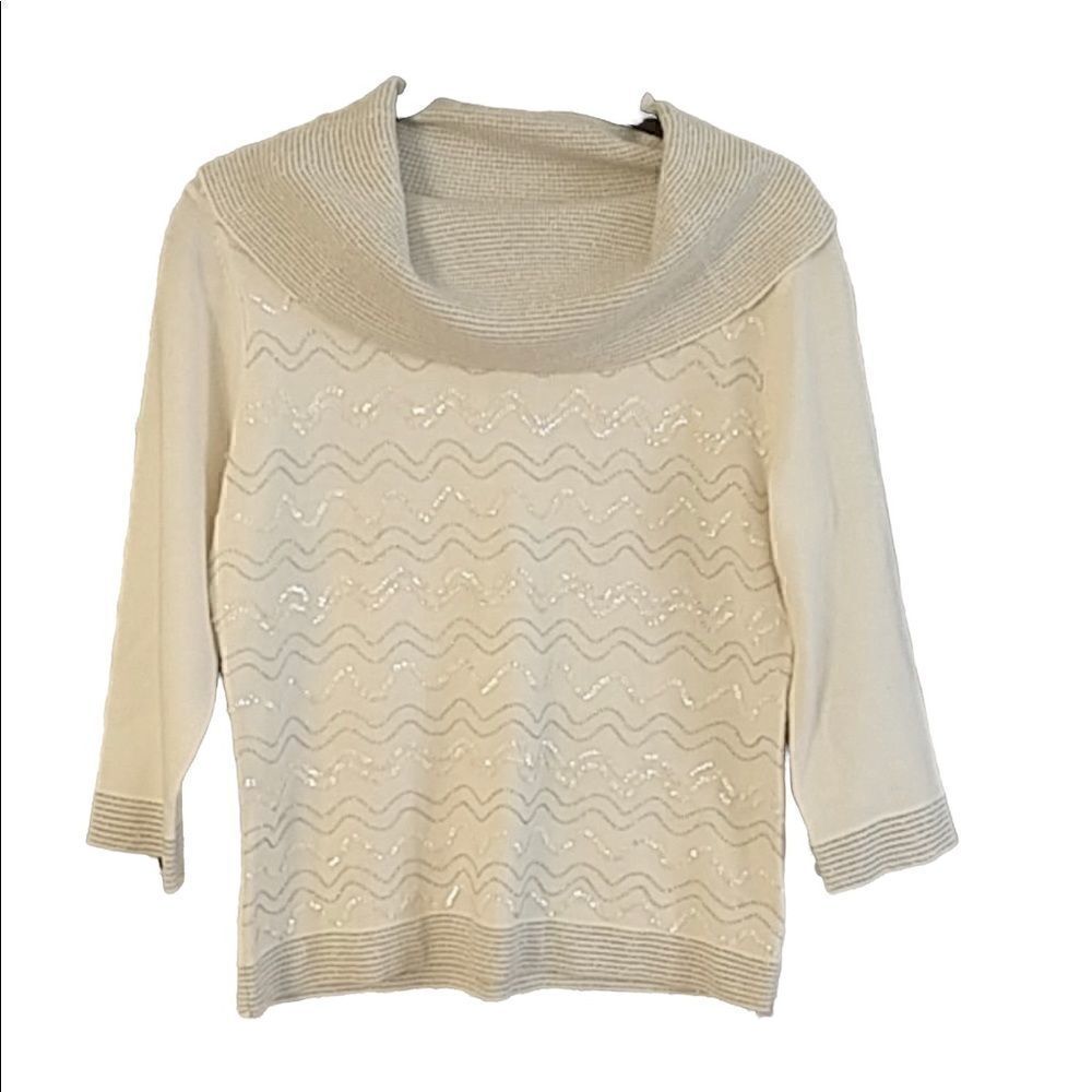 Hampshire Studio cowl neck sweater sequin sz S 490